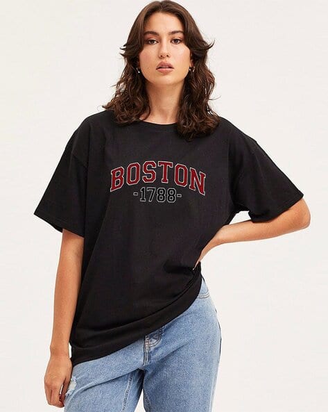 Buda Jeans Co Women Printed Loose Fit Crew-Neck Top