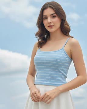 fyre rose Women Stripes Slim Fit Tank Top-picture-39