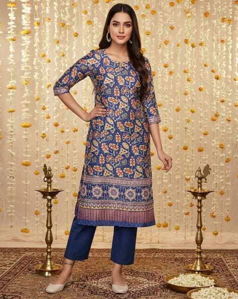 Women Floral Print Straight Kurta