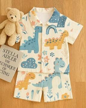 Boys Printed Shirt & Shorts Set-image-16
