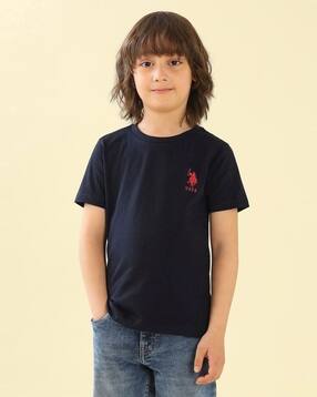 u.s. polo assn. Boys Regular Fit Round-Neck T-Shirt with Logo Embroidery-picture-42