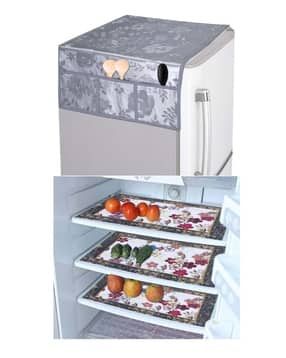 crosmo Printed Waterproof Fridge Top Cover with Anti-Slip Mats -picture-43