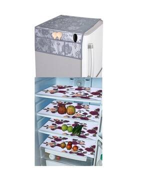 crosmo Printed Waterproof Fridge Top Cover with Anti-Slip Mats -picture-42
