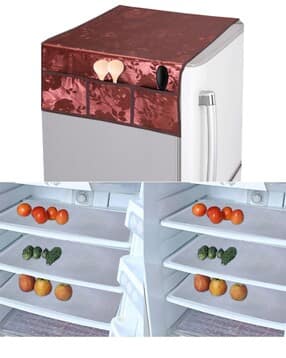 crosmo Printed Waterproof Fridge Top Cover with Anti-Slip Shelf Mats -picture-29