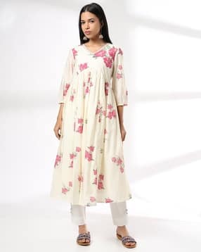 avaasa mix n' match Women Floral Print Flared Kurta-picture-34