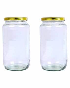 1st time Set of 2 Kitchen Storage Jar with Metal Lid-picture-47