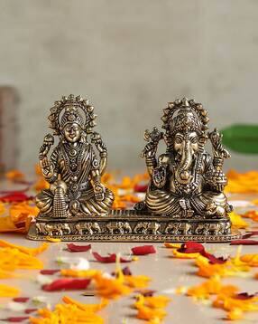 habere india Traditional Brass Laxmi Ganesh Idol-picture-30