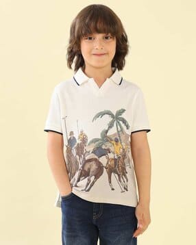 u.s. polo assn. Boys Graphic Print Regular Fit Polo T-Shirt-picture-22