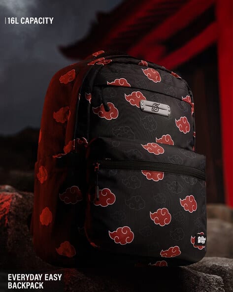 akatsuki mini backpack Bioworld Naruto Sasuke Red Cloud Anti Leaf Faux Saffiano Leather Bag This is an Officially Licensed Naruto mini backpack Buy Black Backpacks for Men