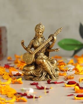 habere india Brass Saraswati Maa Idol-picture-11