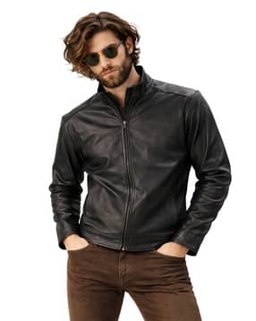 leather retail Men Regular Fit Biker Jacket-picture-14