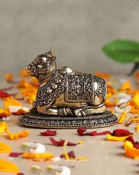 habere india Elegant Pure Brass Nandi Idol-picture-18