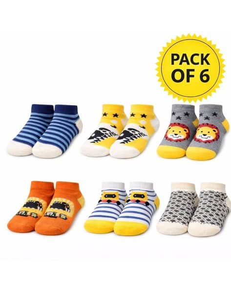 HEBTROCO Pack of 6 Printed Socks