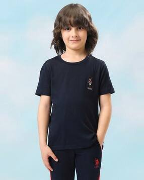 u.s. polo assn. Boys Regular Fit Round-Neck T-Shirt with Logo Embroidery-picture-50