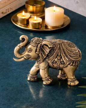 habere india Brass Elephant Figurine Showpiece-picture-34