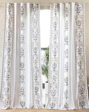 tranquebar home Set of 2 Floral Print Door Curtains-picture-12