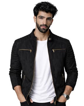 leather retail Men Regular Fit Biker Jacket-picture-11