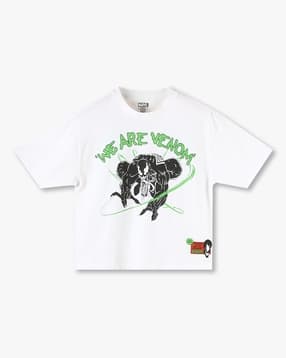yb dnmx Boys Venom Print Oversized Round-Neck T-Shirt-picture-11