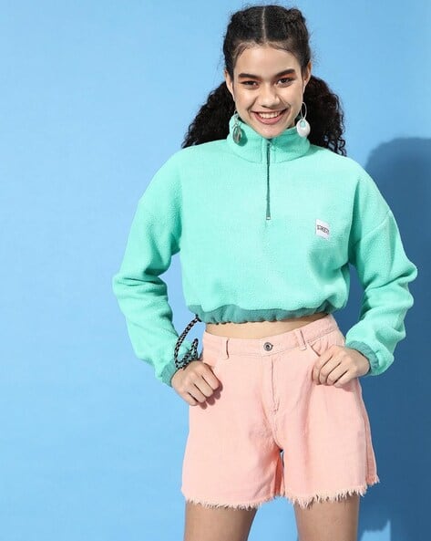 STREET9 Women Regular Fit Zip-Front Sweatshirt