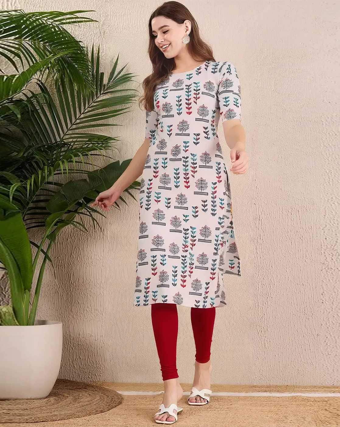 Popmantra Women Printed Straight Kurta For Women (Multi, S)