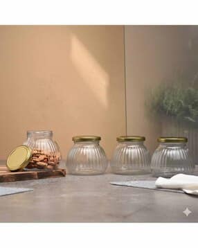 1st time Set of 4 Kitchen Storage Jar with Metal Lid-picture-52