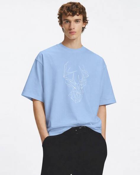 TOGS & TERRE Men Typographic Oversized Fit T-Shirt