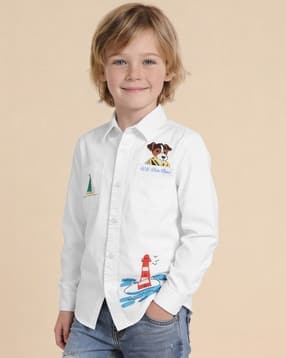 u.s. polo assn. Boys Graphic Print Regular Fit Shirt-picture-29