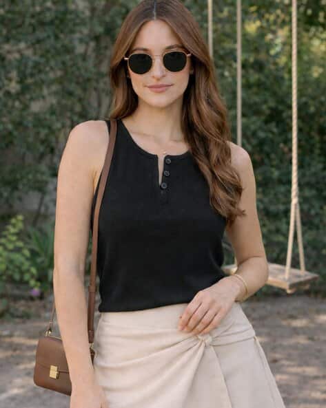Women Ribbed Slim Fit Top