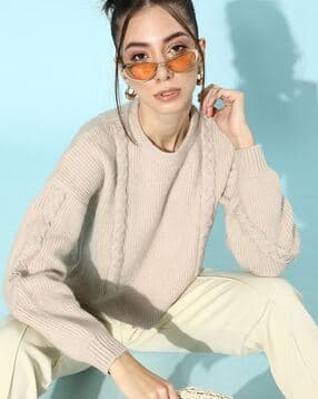 street9 Women Round-Neck Pullover with Ribbed Hem-picture-30