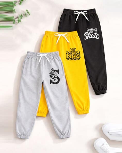 Trampoline Boys Pack of 3 Printed Joggers with Drawstring Waist