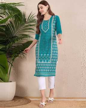 popmantra Women Floral Print Straight Kurta-picture-36
