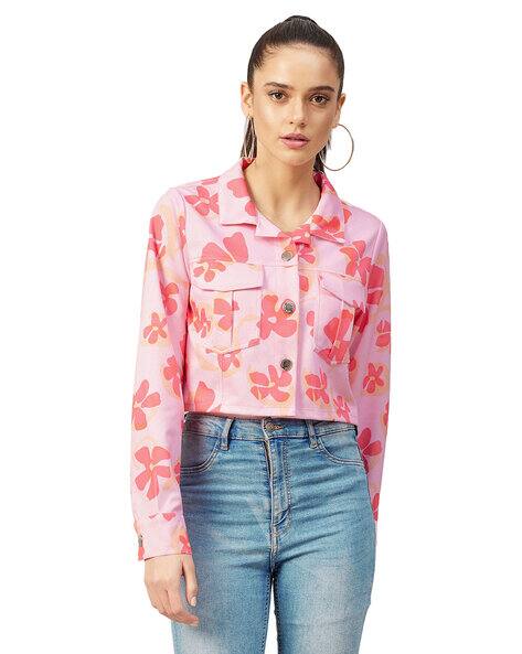 Pookiie Women Regular Fit Floral Print Biker Jacket