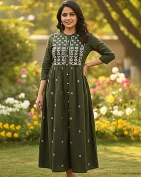 picknpick Women Embroidered Flared Kurta-picture-18