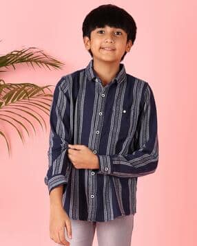 v-mart Boys Striped Regular Fit Shirt -picture-39