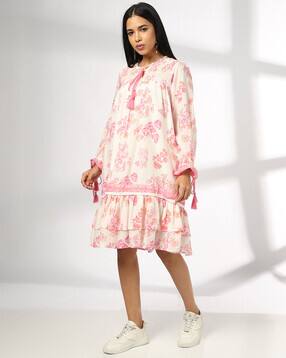fusion Women Floral Print Tiered Dress-picture-46