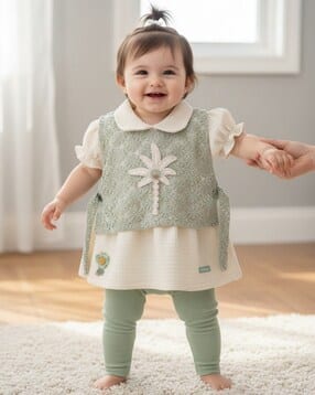 v-mart Lace Dress & Pyjamas Set with Short Sleeves-picture-10