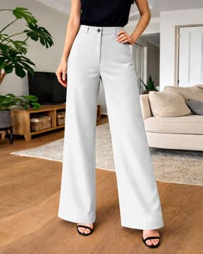 buda jeans co Women High-Rise Straight Fit Flat-Front Trousers-picture-34