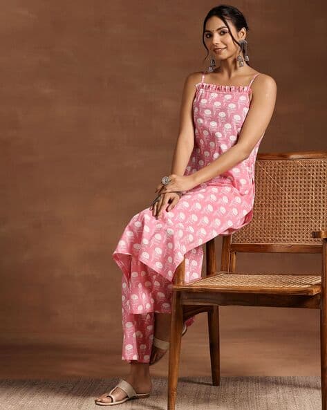 Gerua By Libas Women Printed 2-Piece Anarkali Kurta Set