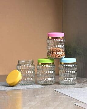 1st time Set of 4 Versatile Transparent Glass Jar-picture-20