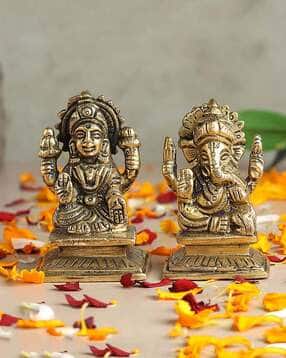 habere india Set of 2 Brass Laxmi Ganesh Showpiece-picture-32