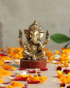 habere india Elegant Ganesha Brass Idol for Daily Worship and Positive Energy-picture-24