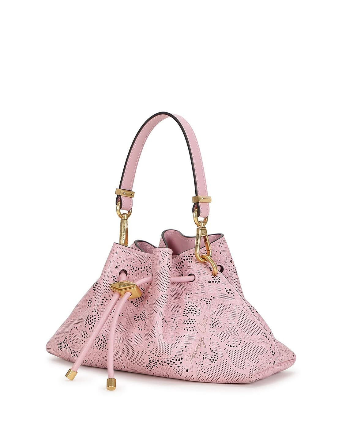 Buy Jimmy Choo Cinch Small Perforated Leather Shoulder Bag | Pink