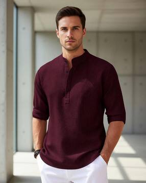 hoodler Men Regular Fit Henley T-shirt-picture-30