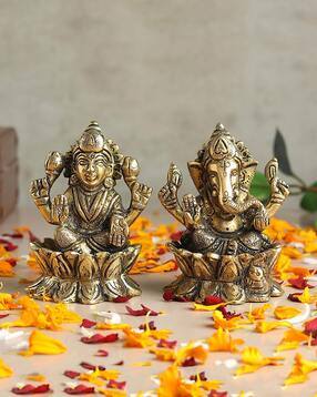 habere india Set of 2 Brass Laxmi Ganesh Showpiece-picture-36