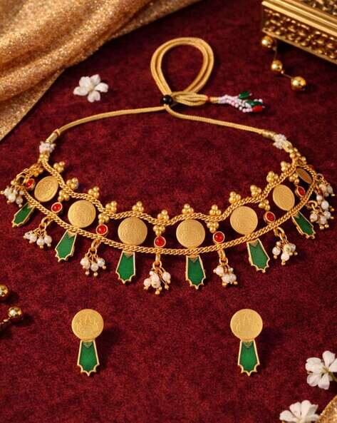 Fabula Women Gold-Plated Necklace & Earrings Set