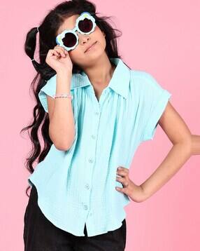 v-mart Girls Regular Fit Spread-Collar Top-picture-26