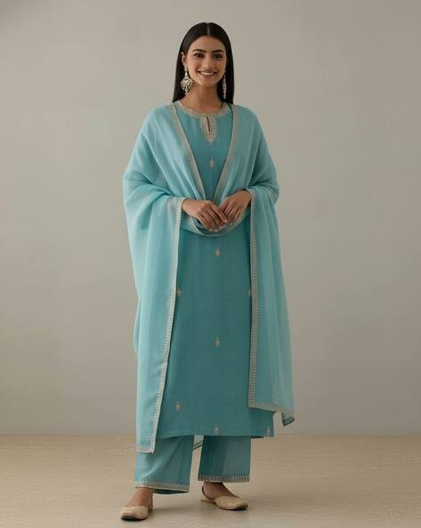Nyrika Women Embroidered 3-Piece A-Line Kurta Set