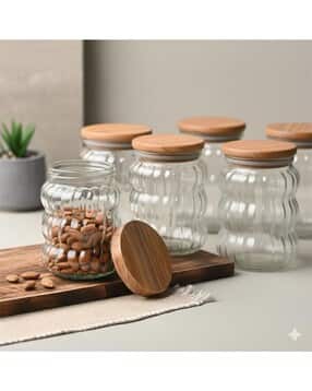 1st time Set of 6 Glass Jar Container with Airtight Lid-picture-28