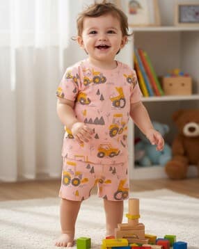 v-mart Printed T-Shirt & Shorts Set-picture-15