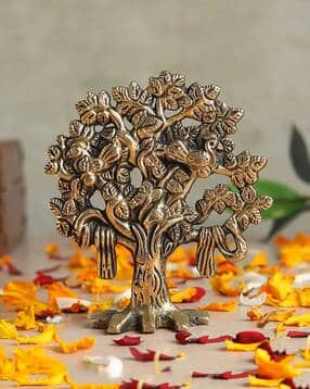 habere india Pure Brass Kalpavriksha (Tree of Life) Idol for Home Temple & Pooja Room-picture-27